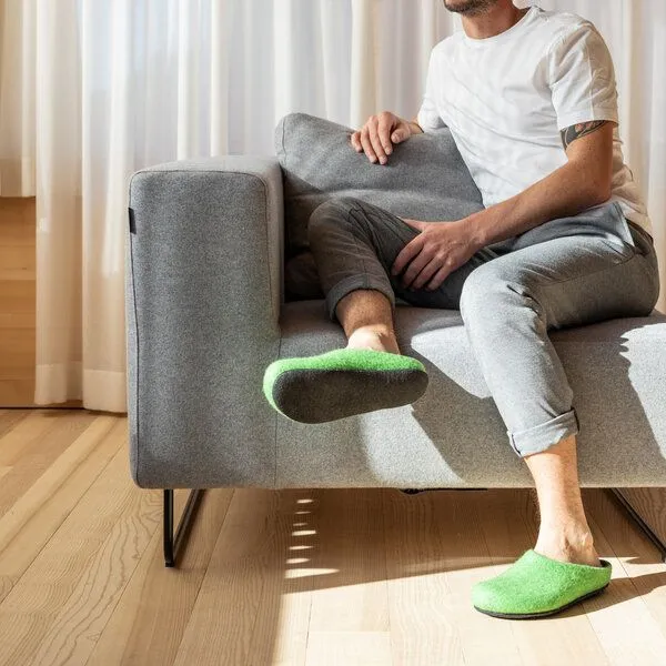 Magicfelt Magicfelt Filz-Hausschuh 709 aus 100% Merino-Wolle für Damen & Herren, Hell-grün, – Produktbild 2 von 4