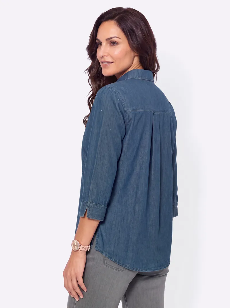 Witt Jeansbluse blue-bleached, Blue-bleached, – Produktbild 2 von 2