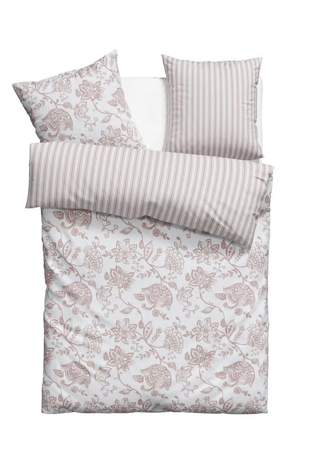 OTTO home Bettwäsche Nordby, Flanell, 2 teilig, Bettwäsche aus Baumwolle, skandinavisches Design, ab Größe 135x200 cm, Rosa, – Produktbild 3 von 6