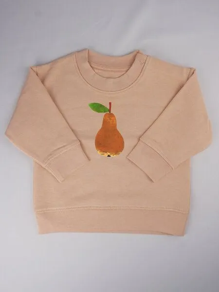 MelaDi Meladi Kinder Baby - Sweater aus Biobaumwolle - Birne auf Creme Latte, Mokka, – Produktbild 5 von 6