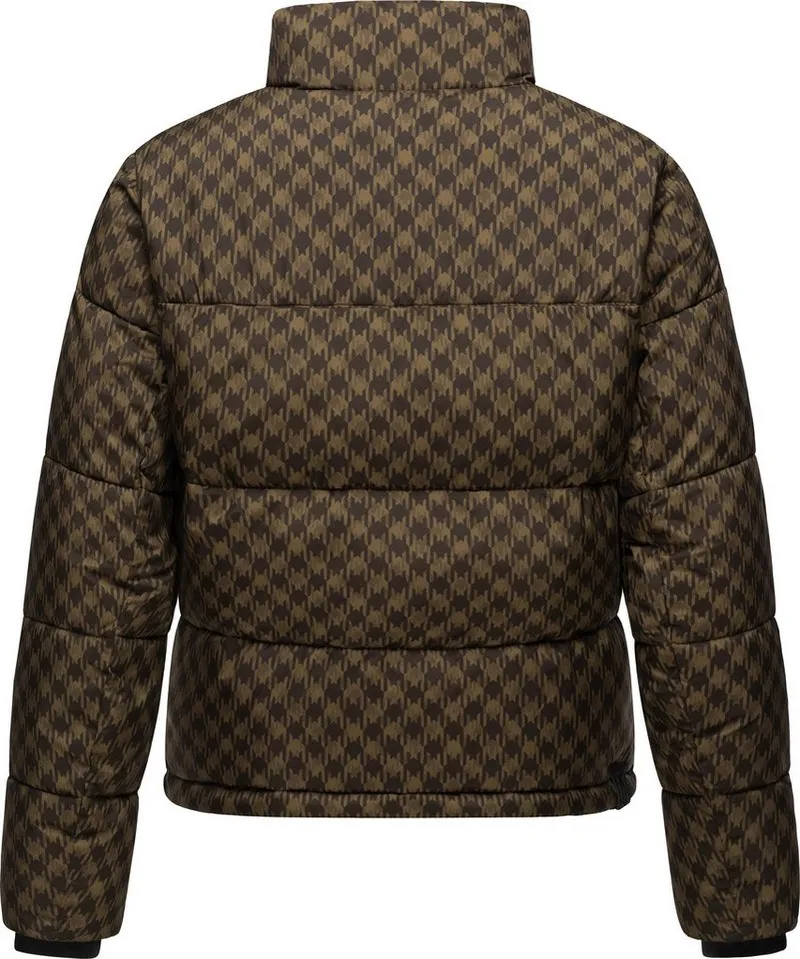 ragwear ragwear Winterjacke Serah Print wasserdichte Winter Steppjacke mit Hahnentritt Muster, Braun, – Produktbild 4 von 4