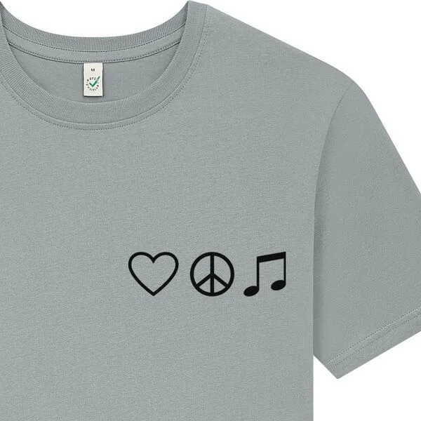 Spreecult Spreecult Liebe Frieden Harmonie- Bio und Fair - Männer Unisex T-Shirt, Opal, – Produktbild 1 von 3