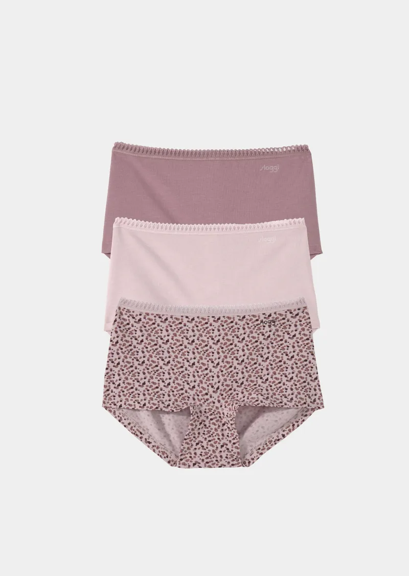 Sloggi Hüftslip im 3er-Pack - rosé / gemustert - Gr. S von Goldner Fashion, Rosa, – Produktbild 1 von 2