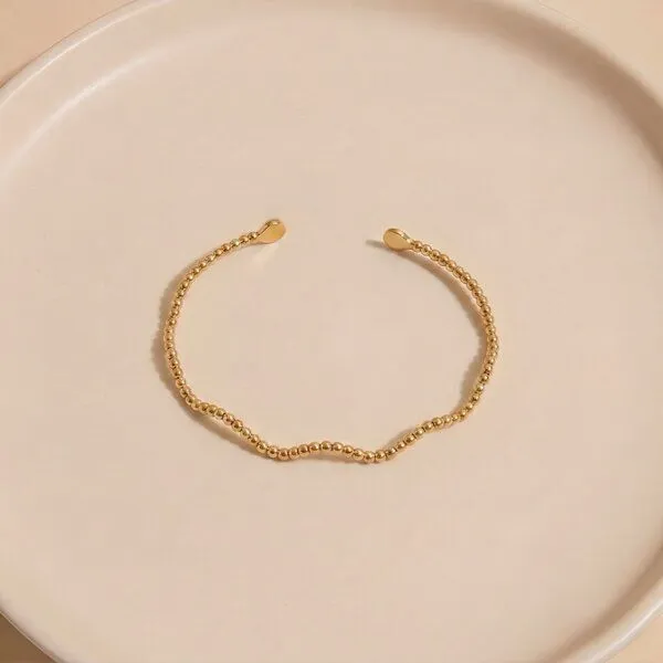 ELEKTROPULLI ELEKTROPULLI Irregular Dots Armreif 2mm schmal, verstellbar, Gold, – Produktbild 1 von 1