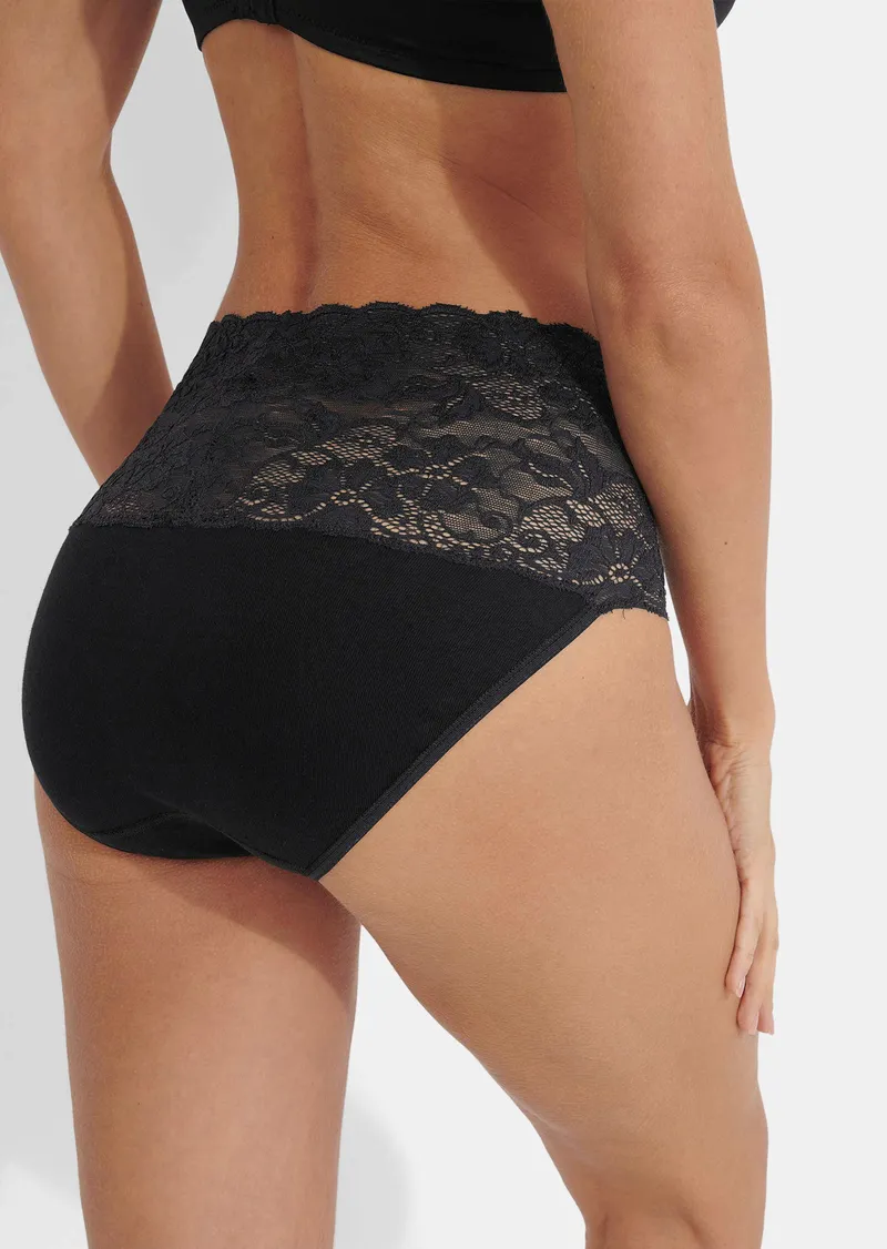 Nina v. C. Taillenslip aus Bio-Baumwolle im 2er-Pack - schwarz - Gr. 46 von Goldner Fashion, Schwarz, – Produktbild 2 von 3