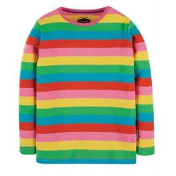 Frugi Frugi Langarm-Shirt Favourite Long Sleeve Tee, Foxglove Rainbow Stripe – Produktbild 1 von 1