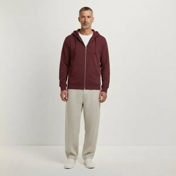 YTWOO YTWOO Everyday Unisex-Sweatjacke – Weich, zeitlos & nachhaltig, Burgundy, – Produktbild 1 von 3