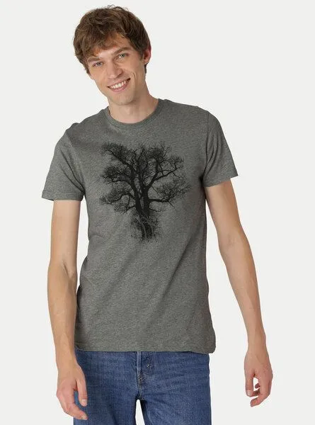 Peaces.bio - handbedruckte Biomode Peaces.bio - handbedruckte Biomode Bio-Herren-T-Shirt Chestnut, Grau, – Produktbild 2 von 3