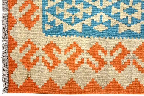 Rugtales Kelim Gashgai „Rugtales“ aus Schurwolle, Blau, – Produktbild 4 von 4