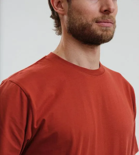 Gary Mash GARY MASH Herren Basic T-Shirt aus Biobaumwolle, Rost (rot), – Produktbild 4 von 4