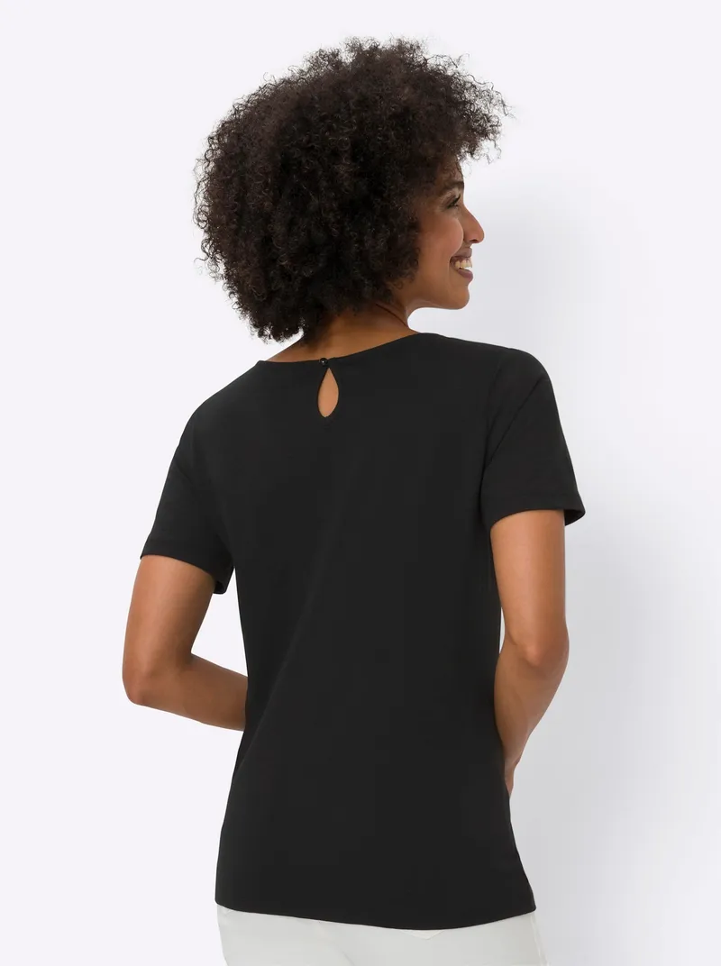 heine Kurzarmshirt schwarz-ecru, Schwarz-ecru, – Produktbild 2 von 2