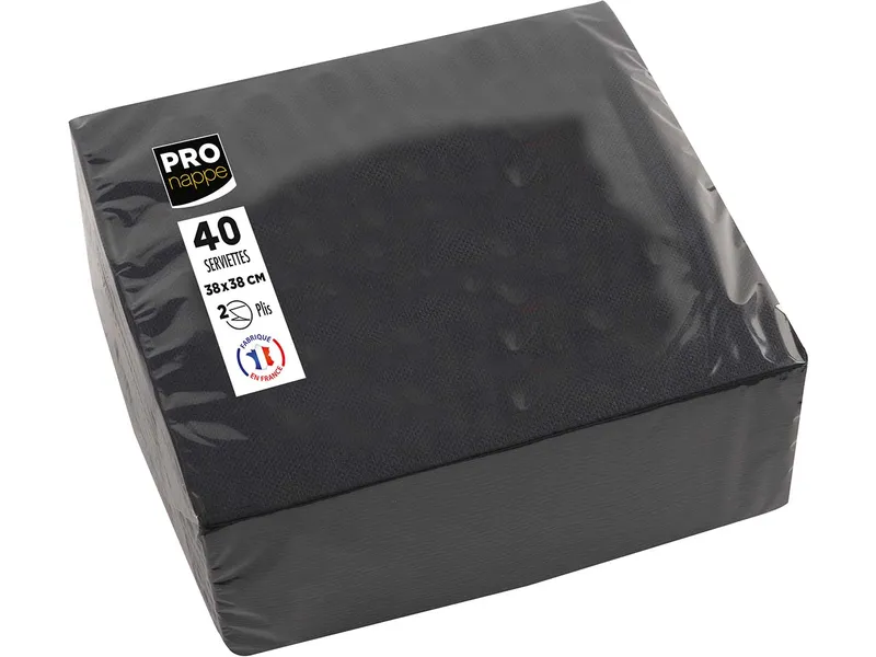 ProNappe 40 ProNappe Servietten 38 x 38 cm, Schwarz, – Produktbild 2 von 3