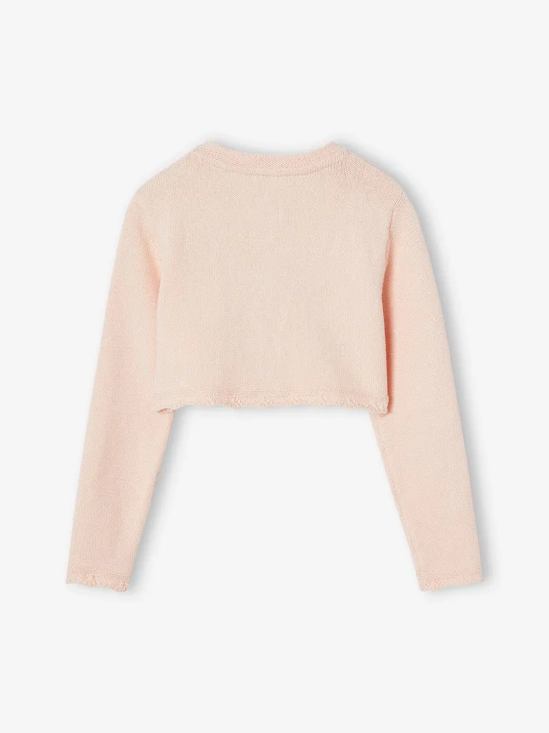 Vertbaudet Festlicher Bolero mit Herz-Stickerei Mädchen hell, Hellrosa, – Produktbild 3 von 4
