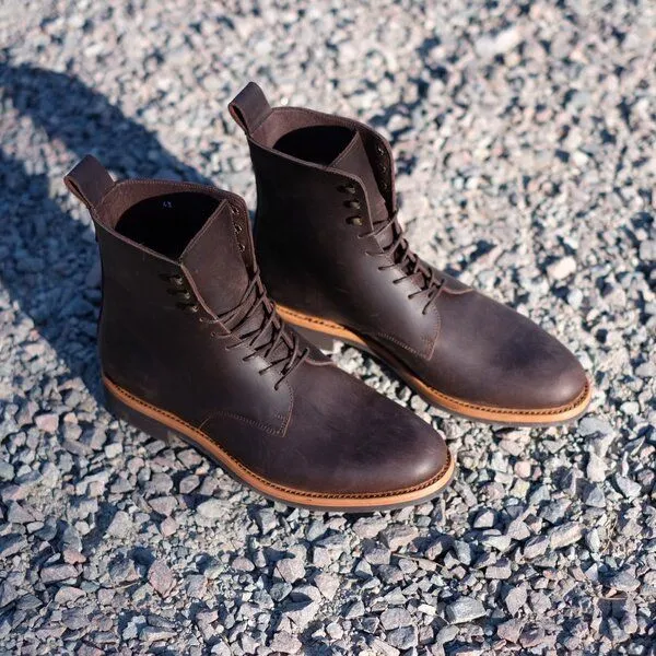 SORBAS SORBAS Welted No.7 rahmengenähte Stiefel aus Leder, Dark brown (dunkelbraun), – Produktbild 1 von 8