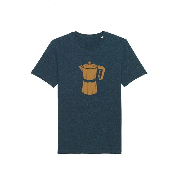 Spangeltangel Spangeltangel T-Shirt bedruckt, Kaffee Addict, Siebdruck, Herren, Bio-Baumwolle, Blau, – Produktbild 1 von 3