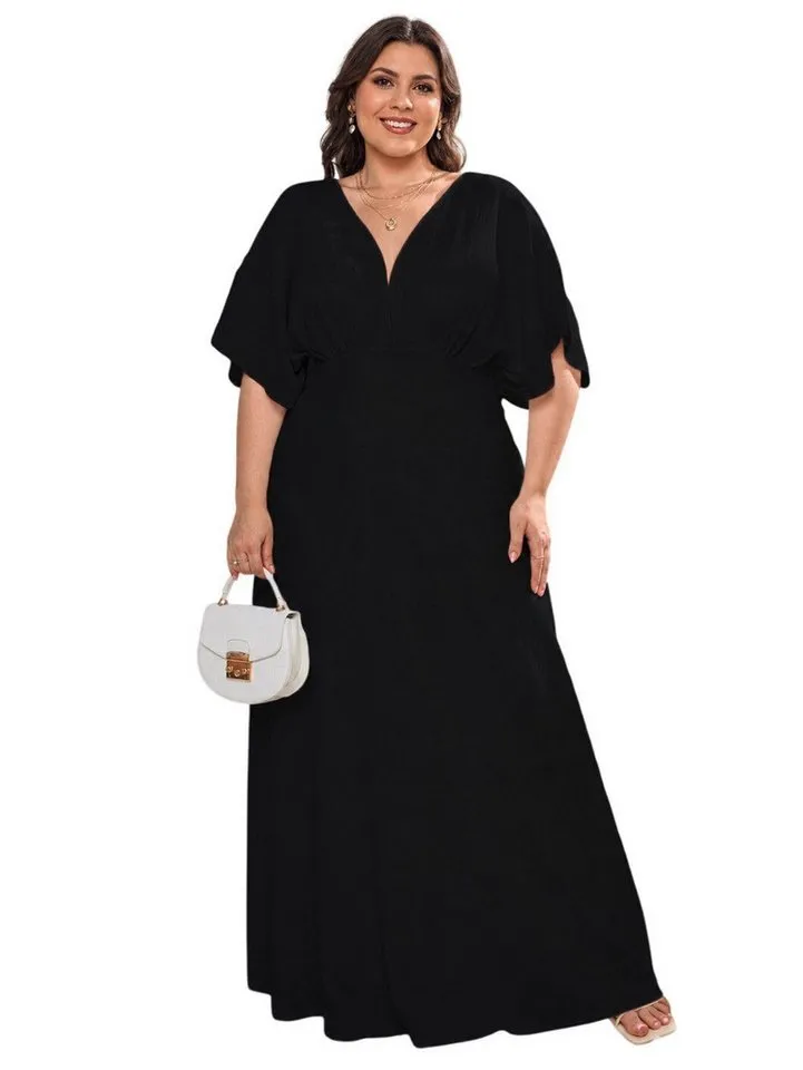 ocoza Maxikleid Pimiento Maxikleid, Schwarz, – Produktbild 2 von 3