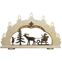 WEIGLA e K WEIGLA e.K. Schwibbogen "Weihnachtsmann auf Schlitten" 7 flammig LED Beleuchtung – Produktbild 1 von 1