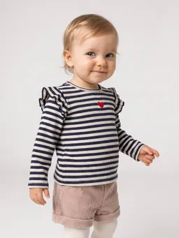 Vertbaudet Baby Shirt mit Volants und Herz-Stickerei – Produktbild 1 von 1