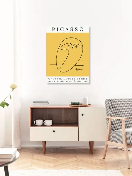 Photocircle Photocircle Poster / Leinwandbild - Picasso Eule – gelb – Produktbild 3 von 4