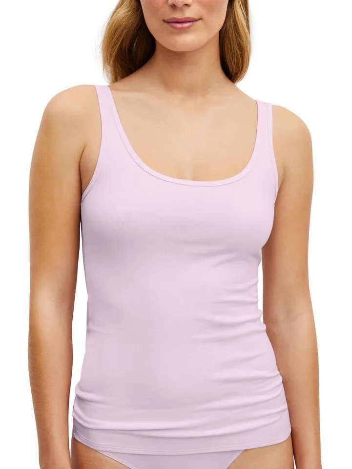 CALIDA CALIDA Shirttop Essential Cotton Baumwoll-Mix, Single Jersey, elastisch, Rundhalsausschnitt, Rosa, – Produktbild 3 von 5