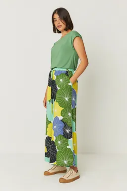 SKFK SKFK Damen vegan Hose Dona Mehrfarbig Grün/Blau – Produktbild 1 von 1