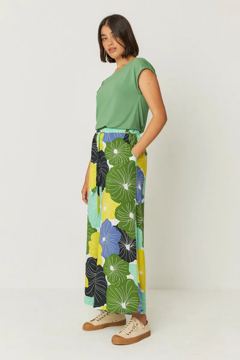 SKFK SKFK Damen vegan Hose Dona Mehrfarbig Grün/Blau, Blau, – Produktbild 1 von 2