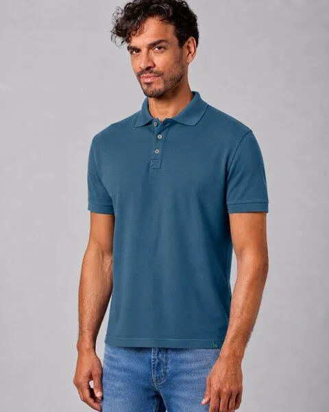 HempAge HempAge Herren Poloshirt Hanf/Biobaumwolle, Reef(blau), – Produktbild 1 von 4