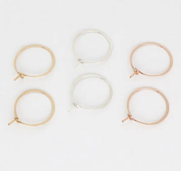 BELLYBIRD Jewellery BELLYBIRD Jewellery CREOLEN - Kreis, gehämmert, S/M/L, Silber, – Produktbild 4 von 4