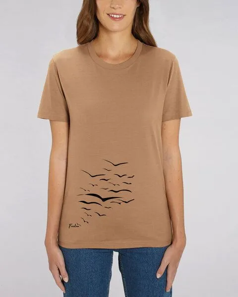 Human Family Human Family Bio Unisex T-Shirt "Create - Free Birds" in verschiedenen Farben, Camel, – Produktbild 4 von 4