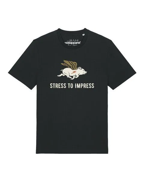 watapparel watapparel T-Shirt Unisex Stress to impress, Black, – Produktbild 1 von 2