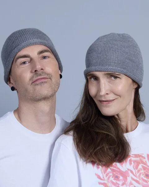 Susan's Fashion Susan's Fashion Mütze Uli mit Rollrand aus 100% Biomerinowolle, Grau, – Produktbild 1 von 5