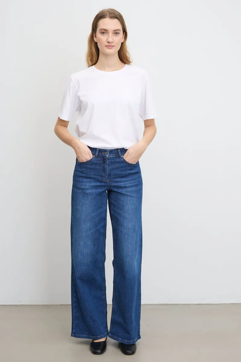LAURIE LAURIE Damen vegan Jeans Carol Lange Länge Gewaschen Blau, Dunkelblau, – Produktbild 2 von 2