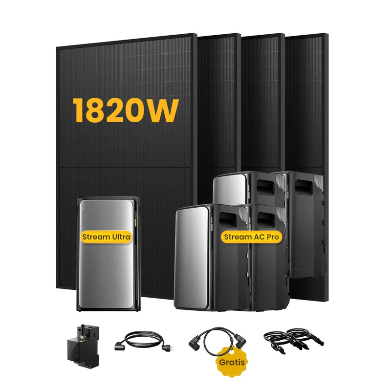 EcoFlow EcoFlow Stream Ultra, All-in-One Speicher für Balkonkraftwerke, mit 4 x 455 Bifaziale Solarmodule, by Powerness - Stream Ultra + 4 x Stream AC Pro | 9600Wh / 1 x Smart Meter / Selbstabholung – Produktbild 1 von 1