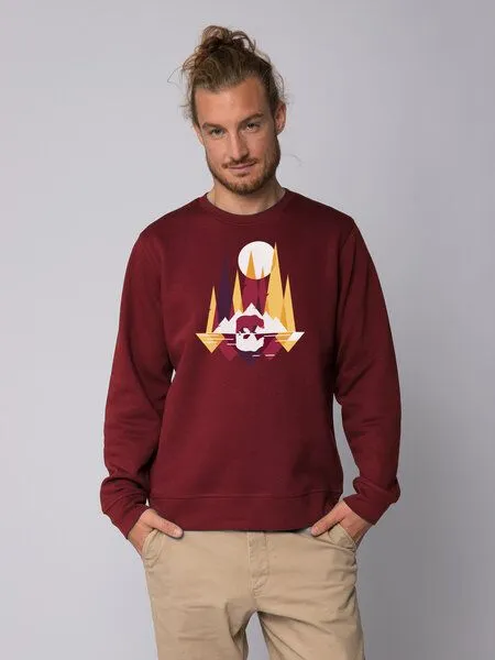 watapparel watapparel Sweatshirt Unisex Von Bären und Bergen, Burgundy, – Produktbild 2 von 4