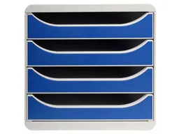 Exacompta Exacompta Schubladenbox "Office", DIN A4+, 4 Schubladen offen, blau – Produktbild 1 von 1