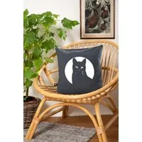 Hirschkind Hirschkind Bio-Kissenbezug 'Schwarzer Kater' dunkelgrau, 40*40 cm – Produktbild 1 von 1