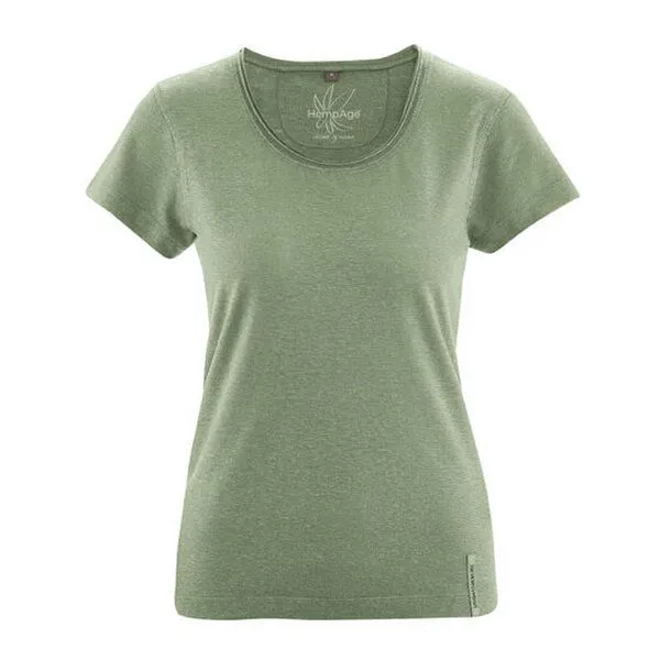 HempAge HempAge Damen T-Shirt mit Rollsaum Hanf/Bio-Baumwolle, Cactus, – Produktbild 1 von 3
