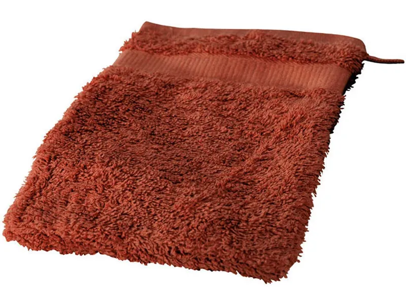 Cotonea Cotonea Bio Frottier-Waschhandschuh, Ziegel (rot), – Produktbild 1 von 3