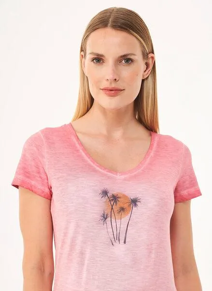 ORGANICATION ORGANICATION Cold Pigment Dyed T-Shirt aus Bio-Baumwolle mit Print, Rosa(desert rose), – Produktbild 4 von 4