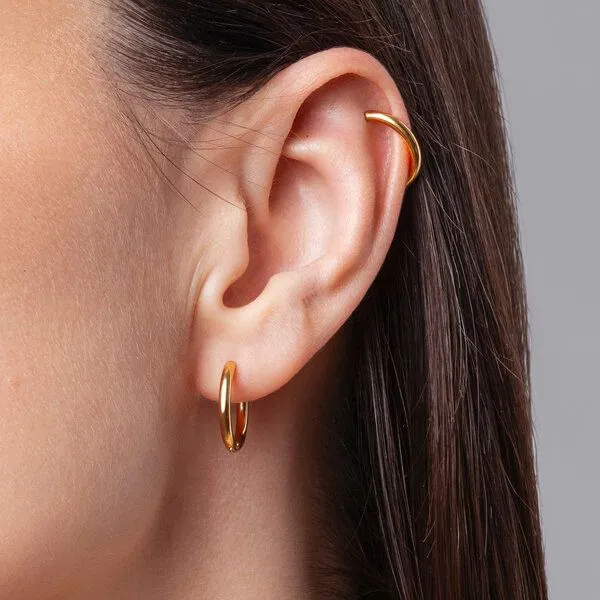 ALEXASCHA ALEXASCHA Ohrclips Creolen ohne Ohrlöcher, Gold, – Produktbild 7 von 7