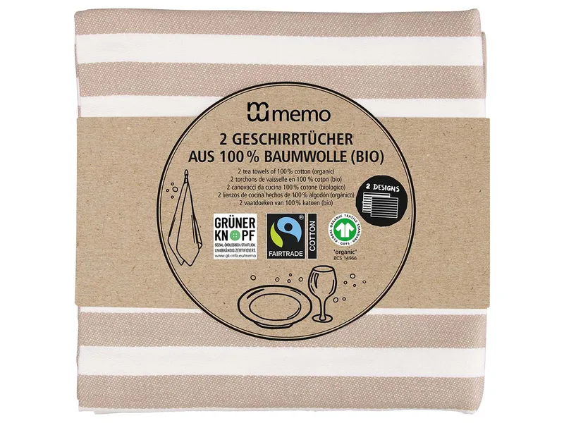 Memo 2 memo Geschirrtuch aus Bio-Baumwolle, 50 x 70 cm – Produktbild 1 von 1
