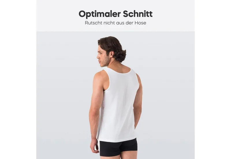 Barrio 13 Barrio 13 Tanktop Unterhemd Achselshirt für Herren (Packung, 3-tlg., 3er-Pack) Feinripp aus Baumwolle, Weiß, – Produktbild 1 von 5