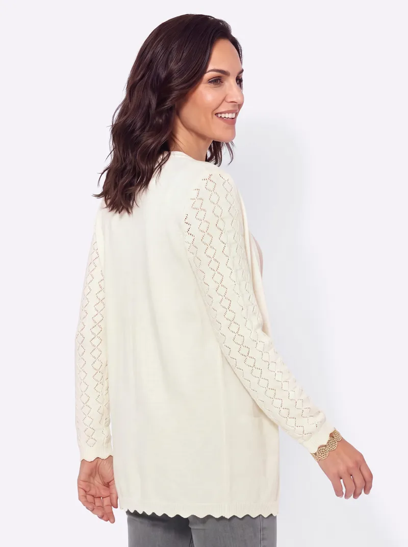 Witt Longstrickjacke ecru, Ecru, – Produktbild 2 von 2