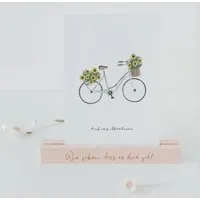 Eulenschnitt Postkarte Blumenfahrrad – Produktbild 1 von 1
