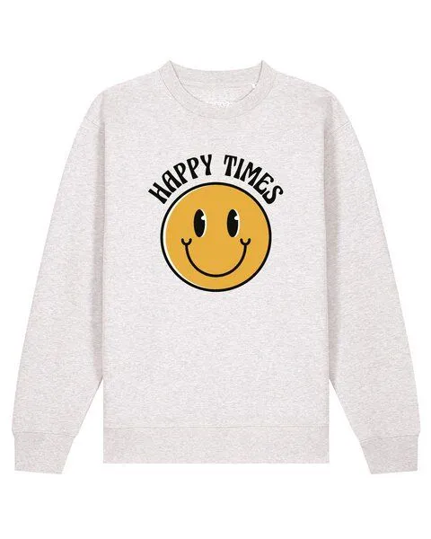 watapparel watapparel Sweatshirt Unisex Happy times, Cool heather grey, – Produktbild 1 von 2