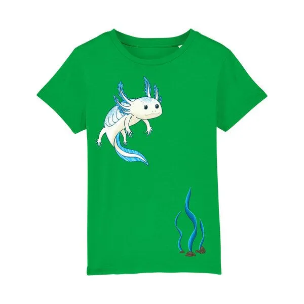 Spangeltangel Spangeltangel Kinder-Sweatshirt "Axolotl", Grün, – Produktbild 1 von 4