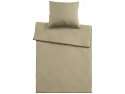 Bettwäsche "Single Jersey" aus Bio-Baumwolle 80 x 80 cm,/135 x 200 cm, schlamm – Produktbild 1 von 1