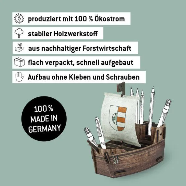WERKHAUS WERKHAUS Stiftebox Segelschiff – Produktbild 1 von 5