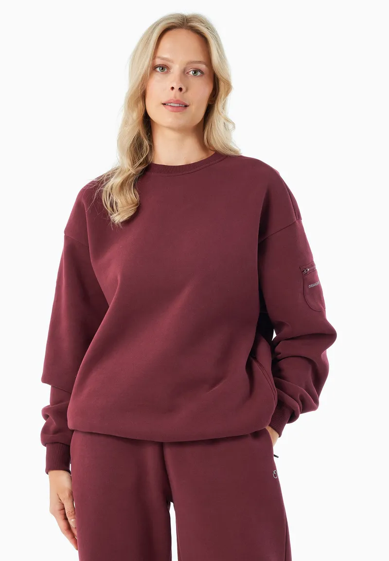 ORGANICATION ORGANICATION Herren vegan Sweatshirt Saylorr Bordeaux, Dunkelrot, – Produktbild 1 von 1
