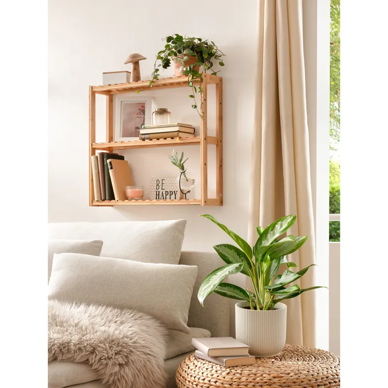 MODERNE HAUSFRAU MODERNE HAUSFRAU Wand- und Standregal "Bambus", Braun, – Produktbild 2 von 4